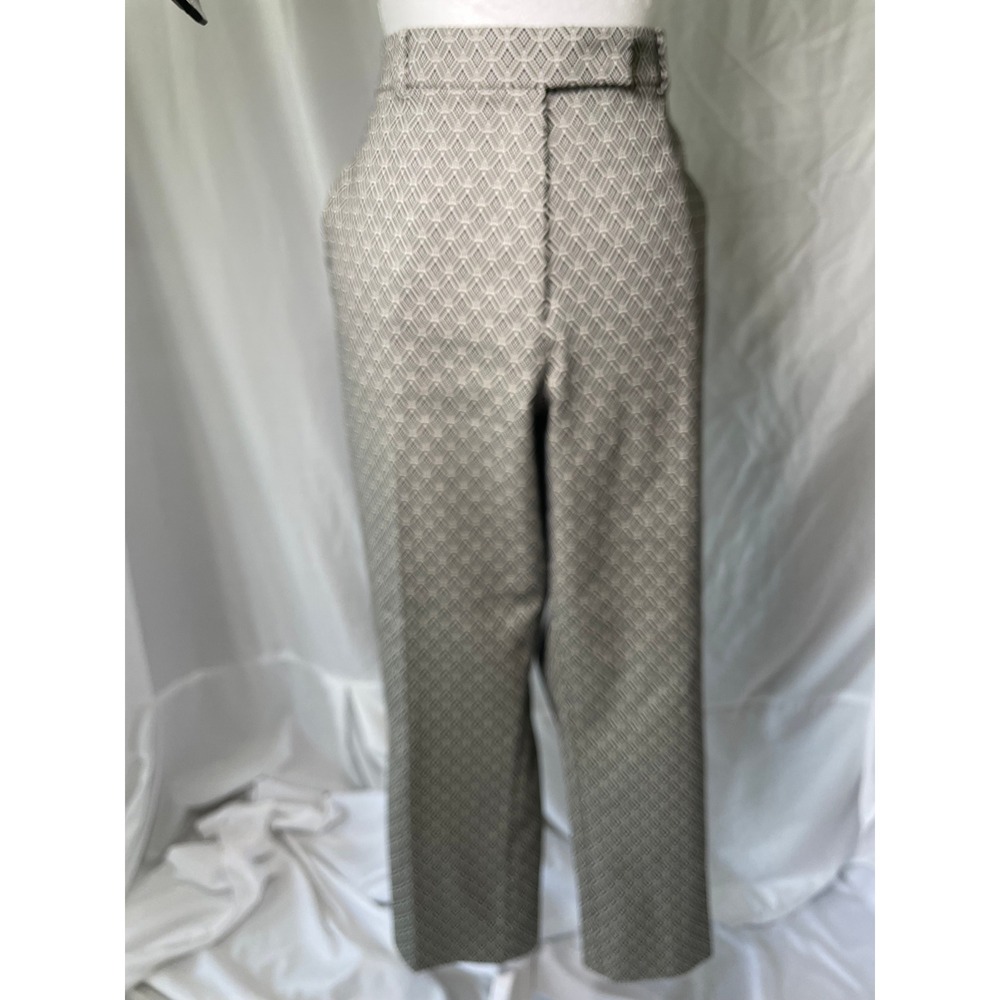 Etro Milano Black White Geometric Diamond Jacquard Trousers  Size 48 US 14